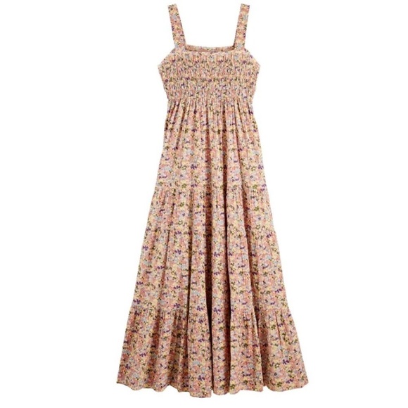 NWT Scotch & Soda Smocked Floral Maxi Dress with Pockets - Picture 10 of 10